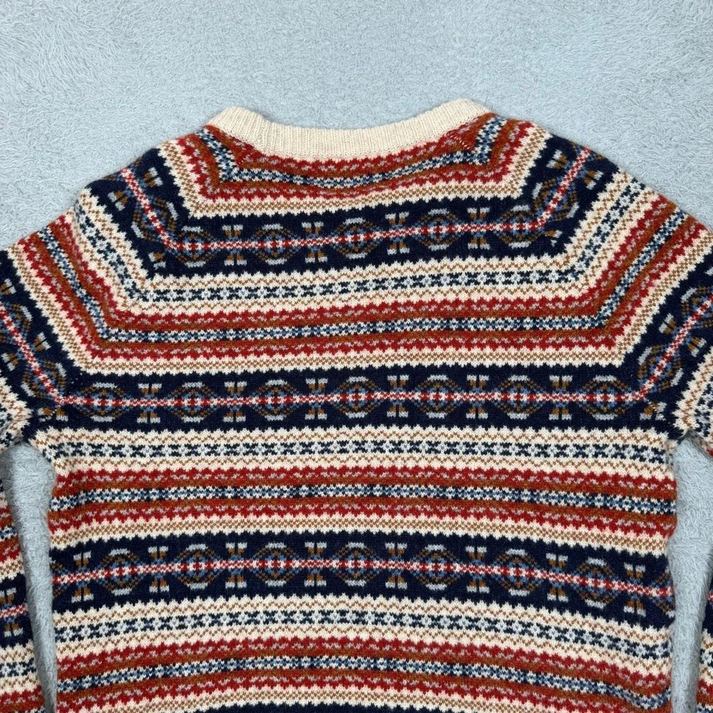J. Crew Mens 100% Lambswool Fair Isle Crewneck Sweater‎ Multicolor Knit Large